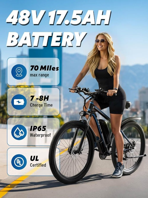 England: 29" E8 E·Bycco Best Budget Electric Mountain Bike 750W Peak 1000W 48V 17.5Ah