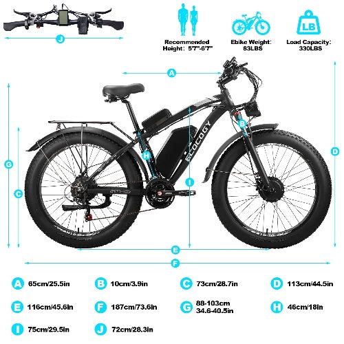 ECOCOGY 26'' G7 4000W Peak 5000W 52V 32Ah Fast Electric Bike