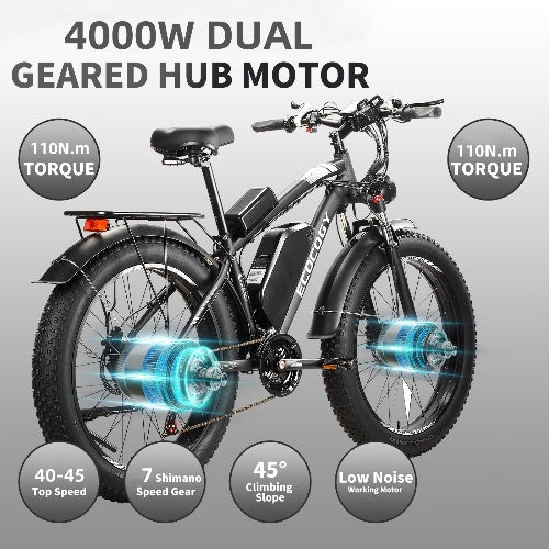 ECOCOGY 26'' G7 4000W Peak 5000W 52V 32Ah Fast Electric Bike