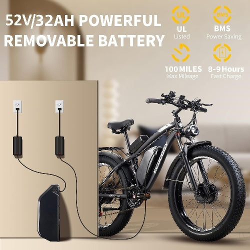 ECOCOGY 26'' G7 4000W Peak 5000W 52V 32Ah Fast Electric Bike