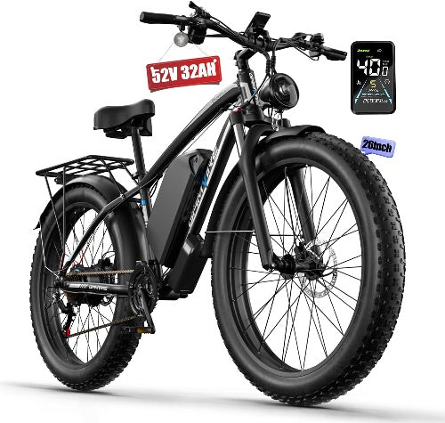 GAMVIRE 26'' V7 Long Range Electric Bike 2000W Peak 2500W 52V 32Ah