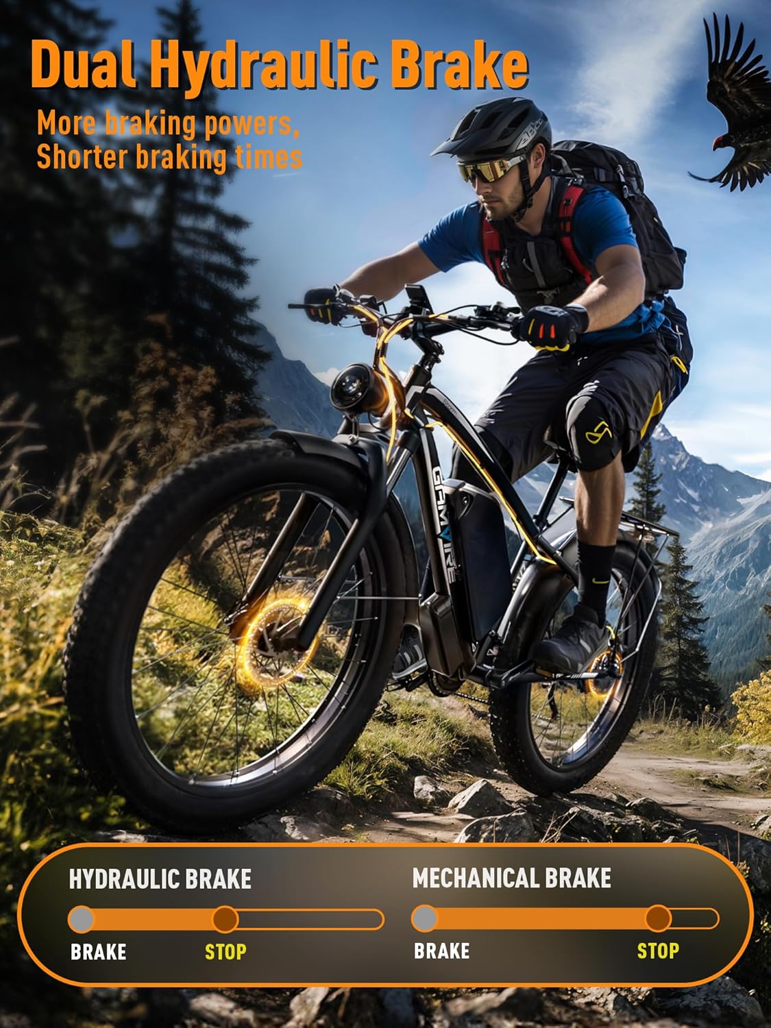 GAMVIRE 24'' V7 Long Range Electric Bike 1500W Peak 2000W 52V 19.2Ah